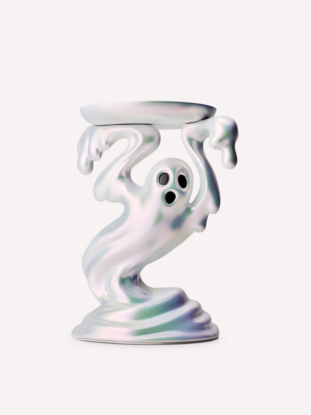 Bath & Body Works Iridescent White Ghost Candle Holder